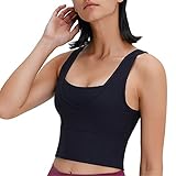 Damen Sport Tanktops Yoga Bekleidung Damen Lauftop Fitness Shirt Oberteil ärmellos Training Tops Schwarz 4-XS