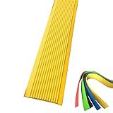 Schwellenleiste Gummi-Schwellenleiste für Treppen, sicher schneidbarer, rutschfester, kollisionssicherer Kantenschutz, Bodenübergang für Kinderzimmer/Badezimmer, anpassbare Größe (Color : Yellow)