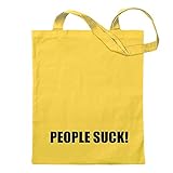 Kiwistar People Suck! Tragetasche Baumwolltasche Stoffbeutel Umhängetasche Langer Henk