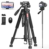 KINGJOY Kamera Stativ Aluminum Einbeinstativ 188cm für Canon Nikon DSLR with Remote Shutter Phone Mount and Carry Bag Max Load 11LB