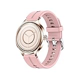 rongxin Damen Smart Health Watch Full Touch Custom Dial Menstruationszyklus IP68.wasserdichte Uhr Herzfrequenz Und Herzdrucküberwachung (Color : Gold B)