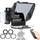 WEWOGA Universeller Teleprompter Kit w APP Drahtlose Fernbedienung Regler Objektiv Adapter Ringe Kompatibel mit Smartphone Tablette Laptop Kamera DSLR Webcam Video Vlog YouTube Tiktok Interview L