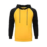Herren Pullover und Kapuzenpullover Taschen mit Schnürung Zweiteilige Männer Anzüge & Sets Herrenbekleidung 2 Stück Sets, gelb, S