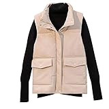 Canifom Weste Damen Kurz Daunenweste Winter Warm Winterweste Outdoorweste Ärmellos Steppjacke mit Reißverschluss und T