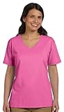 Damen ComfortSoft T-Shirt mit V-Ausschnitt, PINK, Medium (3er Pack)