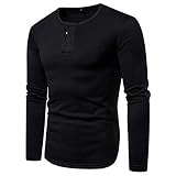 Herren Plus Samt Warm Rundhals Langarm T-Shirt Bottoming Shirt 3 Knöpfe Hemd Basic Einfarbig Lässiger Pullover Einfarbig Herren Pullover Rundhalsausschnitt Lässig Sweatshirt Für Party Und Alltag