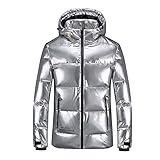 Herren Down Hoody Ultra-leichte Daunenjacke Winter Kurze Dicke warme Jacke abnehmbare Kapuze, 90% weiße E