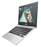 ASUS Chromebook CX1, 11,6 Zoll HD NanoEdge Display, Intel Celeron N3350 Prozessor, 32GB eMMC, 4GB RAM, spritzwassergeschützte Tastatur, Chrome OS, Transparent Silber, CX1100CNA-AS42