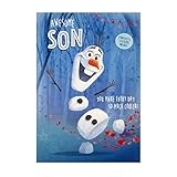 Hallmark Disney 's Frozen Geburtstagskarte für Sohn mit Olaf-Motiv mit Stickerbog