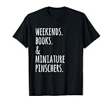 Wochenenden Bücher Zwergpinscher Hund T-S