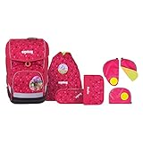 ergobag cubo HufBäreisen Schulranzen-Set 5tlg. + Sicherheitsset Pink