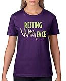 Comedy Shirts - Resting Witch face - Damen T-Shirt - Lila/Hellgrün-Beige Gr. M