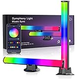 Smart LED Light Bar, RGB Ambient Lampe mit 16 Millionen Farben, LED TV Hintergrundbeleuchtung, Gaming Lampe Sync mit Musik, Bluetooth App Control, LED Play Light Bar für TV, PC, Fernseher, Party