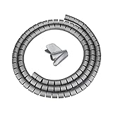 TT- Kabelclips Kabelhalter Kabelschlauch,Kanal-Kabel Organizer Vielzwecke Kabelführung Management Organizer Kabelkanal für Schreibtisch, Netzkabel, USB Ladekabel, Ladegeräte 2m x 8mm (Grau)