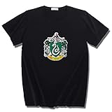 NYLY 2 Stücke Slytherin College Kurzarm Harry Potter Baumwolle T-Shirt 160 Schw
