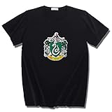 NYLY 2 Stücke Slytherin College Kurzarm Harry Potter Baumwolle T-Shirt XXXL Schw