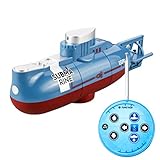 BakaKa Mini Fernbedienung U-Boot 6 Kanäle U-Boot Spielzeug RC Boot Elektronisches wasserdichtes Boot für Water Lakes Kinder Geschenk