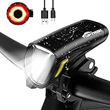 toptrek Fahrradlicht Set 70/30Lux Licht-Modi LED Fahrradbeleuchtung IPX5 Wasserdicht Fahrradlampe USB Wiederaufladbare Fahrrad Licht Einschließen Frontlicht Und Rück
