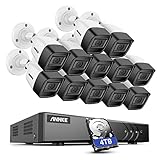 ANNKE 5MP Überwachungskamera Set mit Audioaufnehmen,16 Kanäle 5MP H.265+ 4TB HDD DVR mit 12*5MP Überwachungskameras mit Mikrofon 100 Fuß IR Nachtsicht, IP67 Wetterfest,Fernzugriff mit Wiedergab