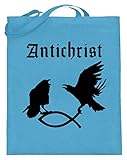 Antichrist - Raben fangen Fisch - Jutebeutel (mit langen Henkeln) -38cm-42cm-Hellb