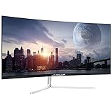 LC-POWER LC-M34-UWQHD-100-C-V2 34 Zoll（86,36cm） Ultra WQHD Gaming Curved Monitor (21:9, 3440 x 1440, 100 Hz, FreeSync, 4 ms, 1500R，VESA), Weiß