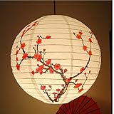 TOSSPER 35cm Pflaumenblüte Runde Papier Laterne Lampe Schatten Chinesische Orientalische Stil Licht Restaurant Hochzeit Party Wohnkultur Geschenk
