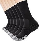 MIBEI 6 Paar Sneaker Socken Herren Damen Baumwolle Laufsocken Schwarz Grau Sportsocken Atmungsaktiv Weich Arbeitssocken 43-46 39-42 35-38 47-50 Weicher Polsterung Wandersock