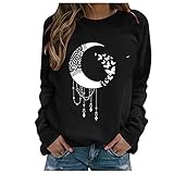 Mophghdj Longshirt Damen - Baumwoll Pullover Pullover große größen Sport top Teenager Beste Freunde Pullover Cotton Sw