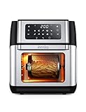 Innsky Heißluftfritteuse 10L, 1500W Airfryer Heissluftfritteuse mit 10 Programmen, Heißluftofen mit 6 Zubehör, Air fryer Friteuse ohne öl, Edelstahl Heißluftbackofen mit LED-Touchscreen, Rezeptb