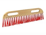 Putzstrukturwischer MESKO - Malerbedarf - Strukturwischer mit roter PET Besteckung und lackiertem Holzkörper - 50cm - mit Griffloch - Für kreative Putztechniken - Besenstrichtechnik