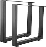 Homtone 2 Stück Schwarz Stahl Tischbein, Industrial Tischkufen Tischgestelle für DIY Sitzbank Gestell Beine Couchtisch, Breite 45 cm x Höhe 40