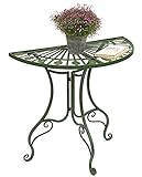 DanDiBo Tisch Halbrund Wandtisch 93995 Beistelltisch Metall 80 cm Gartentisch Halbtisch Halbrundtisch Wandkonsole Konsole W