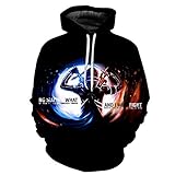 Bulex Herren Cosplay Sword Art Online SAO Anime 3D-Druck Pullover Kapuzen-Sweatshirt mit Käng