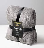 PLAYBOY Kuscheldecke strukturiertem Muster, Grau, kuschelige, weiche Decke, bestickt mit Bunny, aus Polyester, Kolter, Überwurf, Tagesdecke, Retro-Design, Club-Stil, Decke, Wohnzimmer, Loung