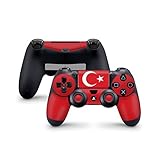 Skins4u Aufkleber Skin Designfolie Controller Schutzfolie kompatibel zu Sony Playstation 4 Controller PS4 Türkei Flagg