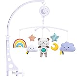 Amzeeniu Musik Mobile Baby,Mobile Baby Bettglocke MusikMobile Spieluhr Mobile mit niedlichen Tierchen Leichte BefestigungMhrfarbig for Newborn Babybett Cot Infant T