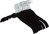 Amazon Basics Kleiderbügel für Hemd / Kleid, mit Samt überzogen, 30er-Pack, Schw