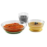 BÉABA & Duralex, Kinder-Essenskoffer aus Glas, Teller, Schüssel, Glas mit Saugnapf aus Silikon, Ergonomisch, Anpassbar, Gesund, Nachhaltig, Made in France, Yellow
