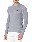 Superdry Mens OL Vintage EMB LS TOP NS T-Shirt, Grau Meliert, Larg