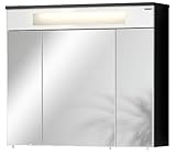 FACKELMANN LED Spiegelschrank KARA / mit Soft-Close-System / Maße (B x H x T): ca. 80 x 70 x 23 cm / Schrank für das Bad / Möbel fürs WC oder Badezimmer / Korpus: Anthrazit / Front: Spieg