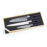 Ross Henery Professional 3-teiliges Santoku Kochmesser-Set in Box mit integriertem Sp