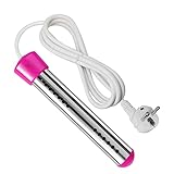 Btruely 2500/3000 W Pool Heater Bathtub Heater Immersion Heater Stainless Steel Household Inflatable Swimming Pool Bathtub Heating for Water, Bucket Water Immersion Tube Heater The (A-pink)