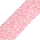 Sweet & Happy Girl'S Store 4mm runde Edelstein Rosenquarz Perlen Strang 15 Zoll Schmuckherstellung
