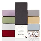 DarBene Spannbettlaken 90x200 Premium , Jersey 100% gekämmte Premium Baumwolle, Blickdicht, superweiches Bettlaken bis 25 cm Matratzenhöhe, Oeko-TEX,