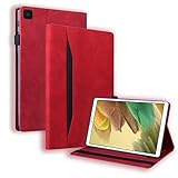 Tenfei Hülle Für Samsung Galaxy Tab A7 Lite 8.7 Zoll Case 2021(Modell SM-T220/T225), Multi-Angle Viewing Smart Schutzhülle Mit Card Slot Halterung Frosted Leder Halterung Schutzhülle,R