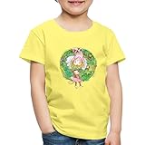 Spreadshirt Prinzessin Lillifee kopfüber mit Affen Kinder Premium T-Shirt, 98-104, Gelb