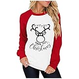 Weihnachtspullover Teenager Mädchen Outdoorjacke Oversize Sweatshirts Weihnachten Damen Fleecepulli Winter Herbst Warme Langarm Mode Casual Bluse Herbst und Winter Oberteile Tops Sweatshirt Outw