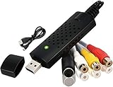 USB 2.0 Audio/Video Konverter, Video Grabber Neue Software Mac Windows fähig VHS VCR DVD RCA Videoadapter, VHS Digitalisieren und Video Bearbeiten Nachbearbeitung für Windows 10/8/7/ Vista/ X