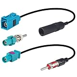 YILAINDUO Fakra auf DIN Kabel Adapter Set Universal Fahrzeug Auto Stereo FM AM Radio Antenne Fakra Z auf DIN ISO Stecker Adapterkabel für Auto Stereo Audio HD Radio Headunit CD Media Player R