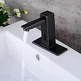 Infrarot Sensor Wasserhahn Schwarz Automatischer Sensor Wasserhahn Infrarot Heiß und kalt waschtischarmatur für bad Batteriebetrieb